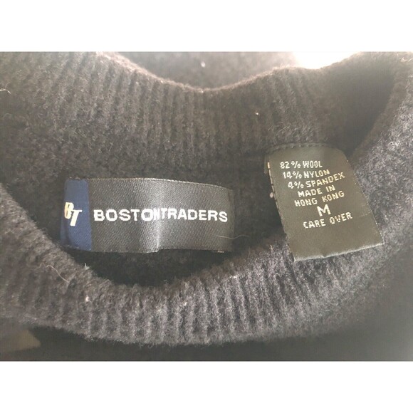 Boston Traders Crew Neck Soft‎ Slub Pullover Sweater Black, Size M Wool/Nylon - Picture 6 of 6